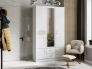 Шкаф Ронда ШК-3 с зеркалом белое дерево