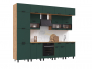 Кухня Техно 3,0/1080м Компоновка №2 Браш Мени Грин