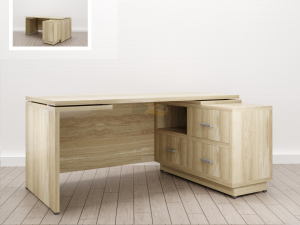 Стол для руководителя Дизайн Правый (Е-5) Eclectic eco одноцветный Дуб рокпайл