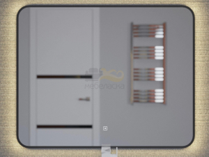 Зеркало Uperwood Modul черное теплая подсветка 65х80 см
