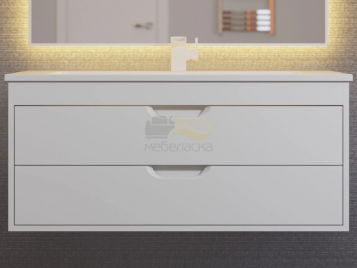 Тумба с раковиной Uperwood Modul матовая белая 100 см
