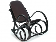 Кресло-качалка mod. AX3002-2 венге-экокожа темно-коричневая